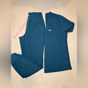 Figs Women's Scrub Set in Teal and Pink